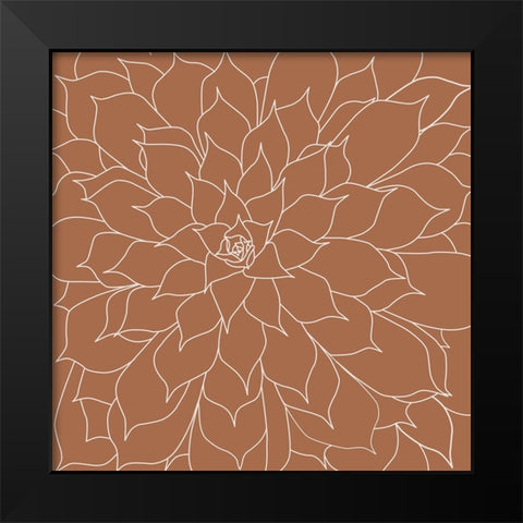 Succulent Spice Black Modern Wood Framed Art Print by Urban Epiphany