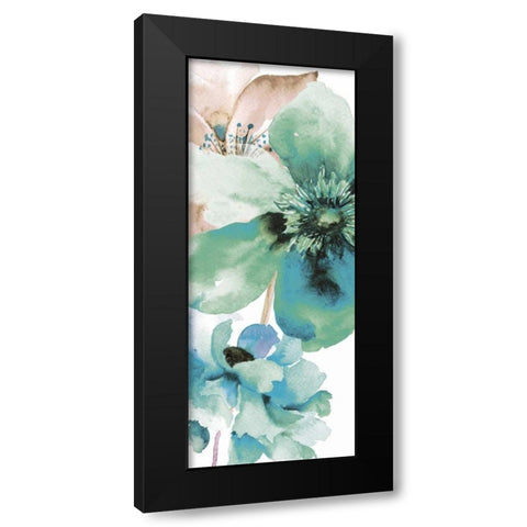 Indigo Petals 2 Black Modern Wood Framed Art Print with Double Matting by Brown, Victoria