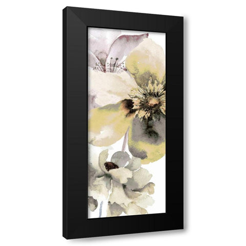Gray Yellow Petals 1 Black Modern Wood Framed Art Print with Double Matting by Brown, Victoria