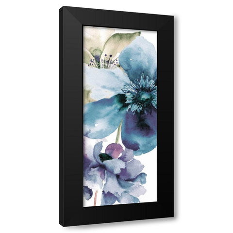 Icy Petals Black Modern Wood Framed Art Print with Double Matting by Brown, Victoria