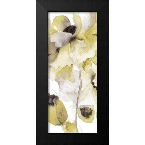 Gray Yellow Petals 2 Black Modern Wood Framed Art Print by Brown, Victoria