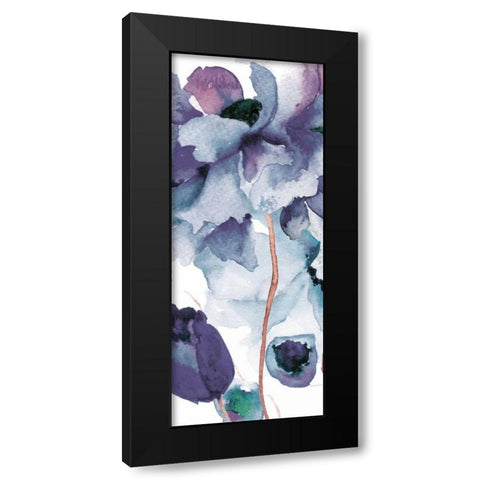 Icy Petals 2 Black Modern Wood Framed Art Print by Brown, Victoria