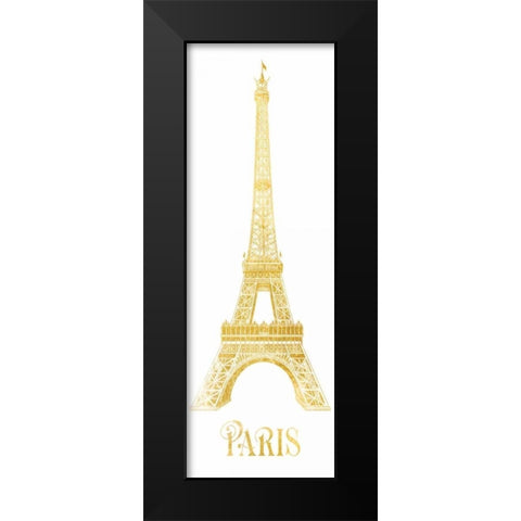 Gold Foil Paris Black Modern Wood Framed Art Print by Brown,Victoria