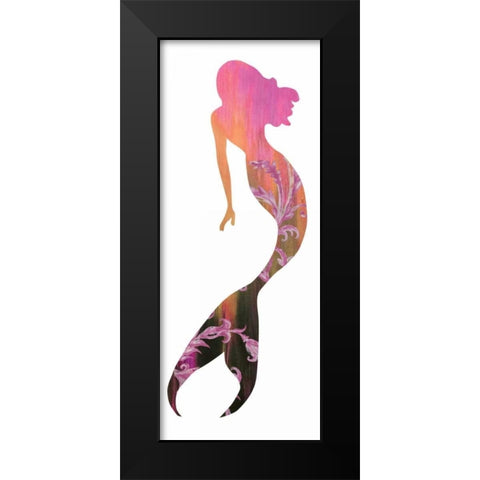 Mermaid Black Modern Wood Framed Art Print by Brown,Victoria