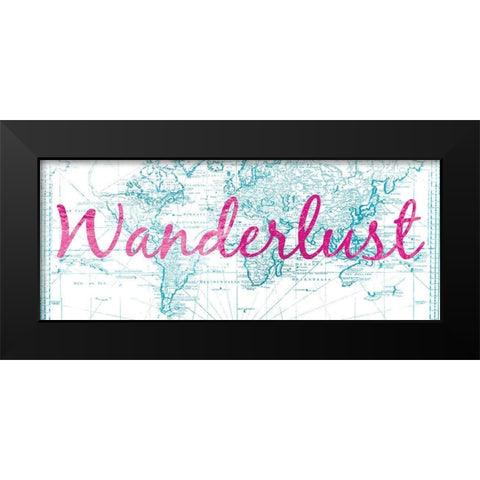 Wanderlust World Black Modern Wood Framed Art Print by Brown, Victoria