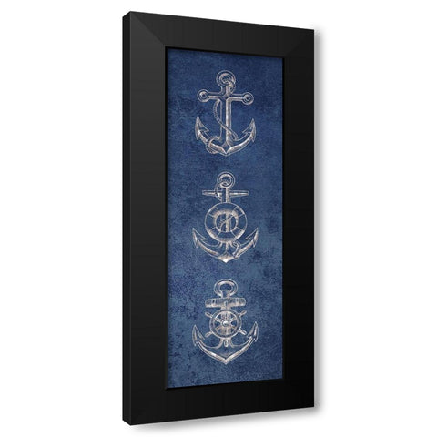 Anchor Blues 1 Black Modern Wood Framed Art Print by Brown, Victoria