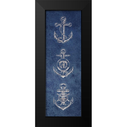 Anchor Blues 1 Black Modern Wood Framed Art Print by Brown, Victoria