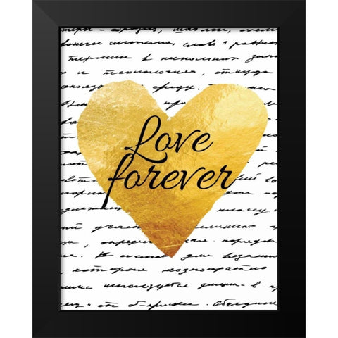 Love Letter Black Modern Wood Framed Art Print by Brown,Victoria