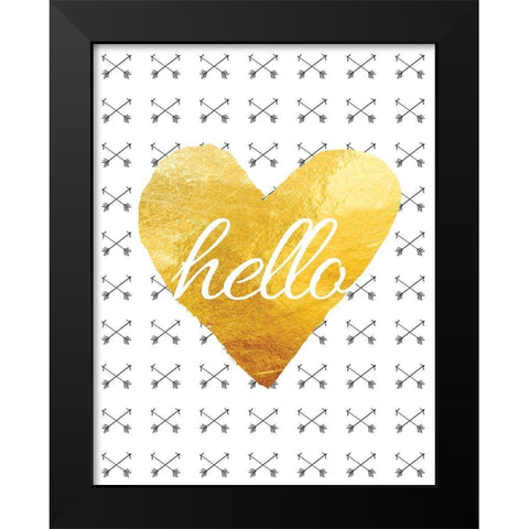 Hello 2 Black Modern Wood Framed Art Print by Brown, Victoria