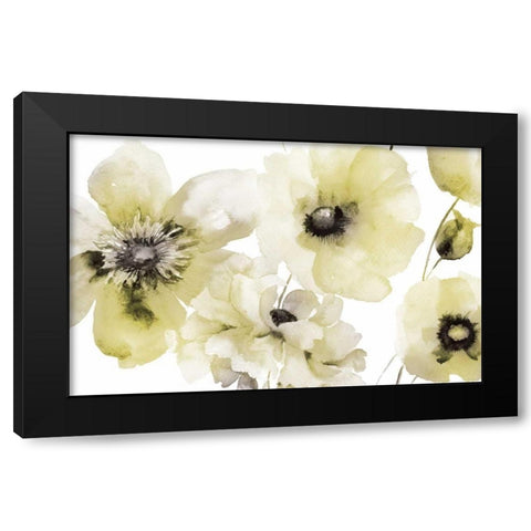 Gray Yellow Flora 3 Black Modern Wood Framed Art Print with Double Matting by Brown, Victoria