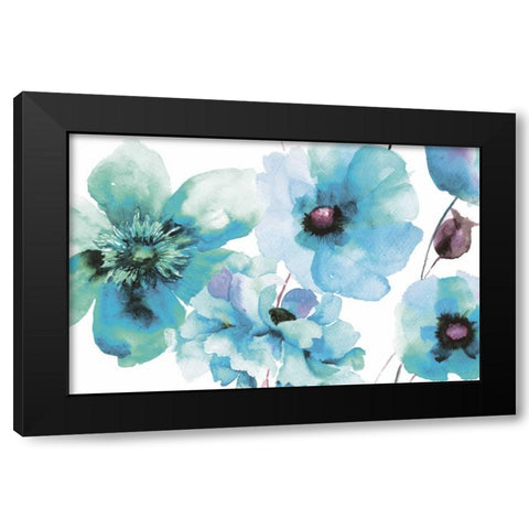 Indigo Hue Flora Black Modern Wood Framed Art Print with Double Matting by Brown, Victoria