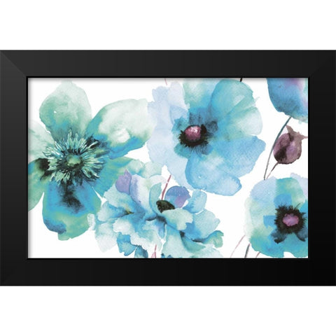 Indigo Hue Flora Black Modern Wood Framed Art Print by Brown, Victoria