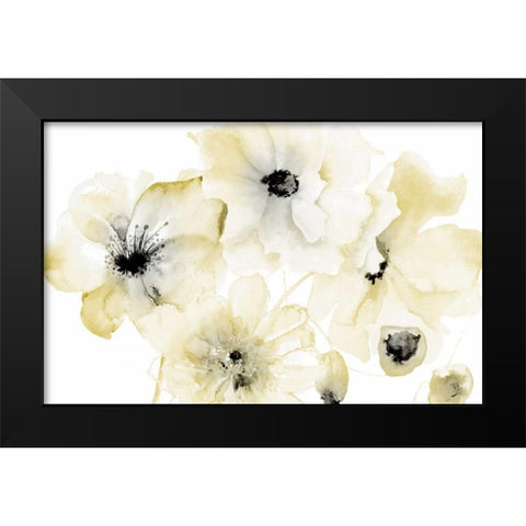 Gray Yellow Flora 4 Black Modern Wood Framed Art Print by Brown, Victoria