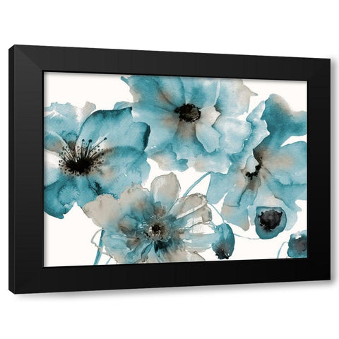 Teal Kissed Hues Black Modern Wood Framed Art Print with Double Matting by Brown, Victoria