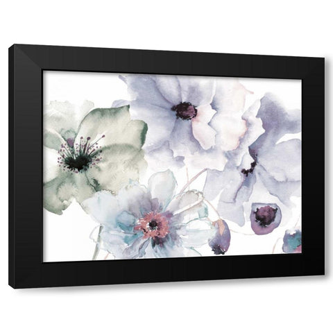 Flowering Blue Hues 2 Black Modern Wood Framed Art Print by Brown, Victoria