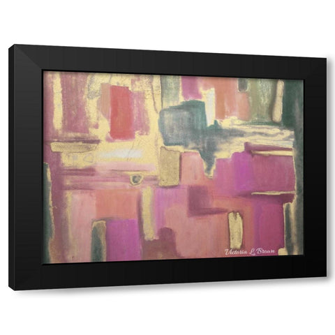 Abstract Pink Black Modern Wood Framed Art Print by Brown, Victoria