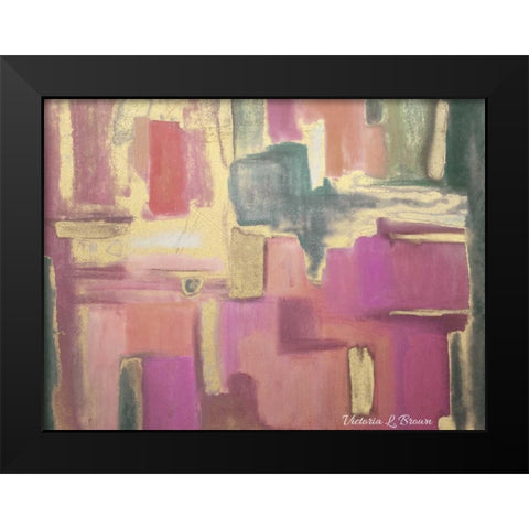 Abstract Pink Black Modern Wood Framed Art Print by Brown, Victoria