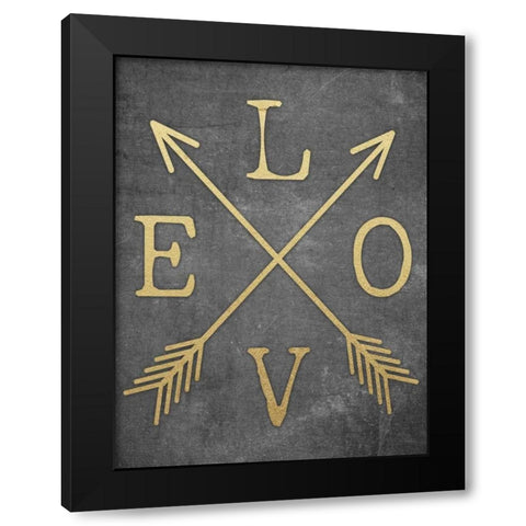 Love Arrows Black Modern Wood Framed Art Print with Double Matting by Brown, Victoria