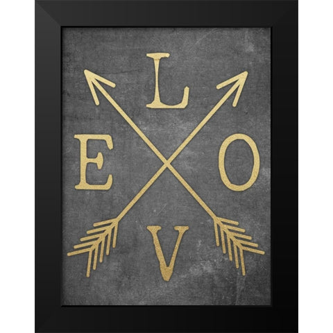 Love Arrows Black Modern Wood Framed Art Print by Brown, Victoria