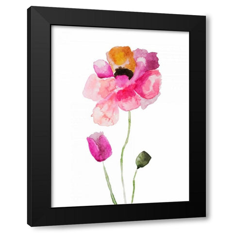 Painted Watercolor Black Modern Wood Framed Art Print by Brown, Victoria