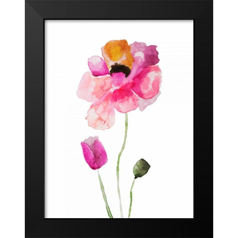 Painted Watercolor Black Modern Wood Framed Art Print by Brown, Victoria