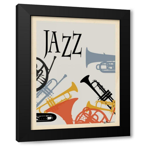 Jazz 1 Black Modern Wood Framed Art Print by Brown, Victoria