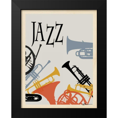 Jazz 1 Black Modern Wood Framed Art Print by Brown, Victoria