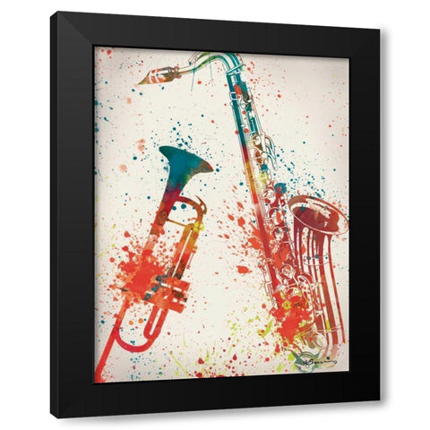 Jazz 2 Black Modern Wood Framed Art Print with Double Matting by Brown, Victoria