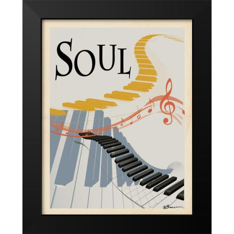 Soul Keys Black Modern Wood Framed Art Print by Brown, Victoria
