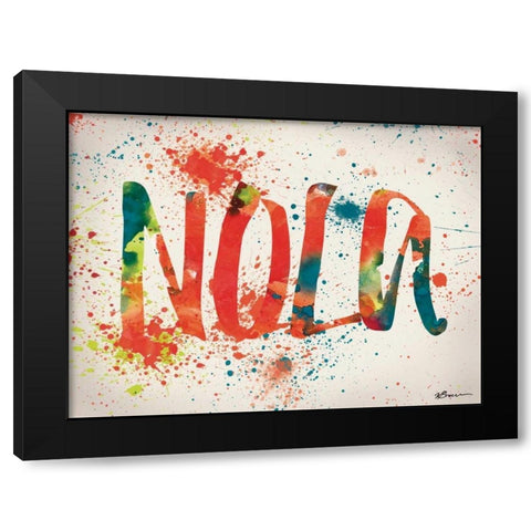 NOLA Watercolor Black Modern Wood Framed Art Print with Double Matting by Brown, Victoria