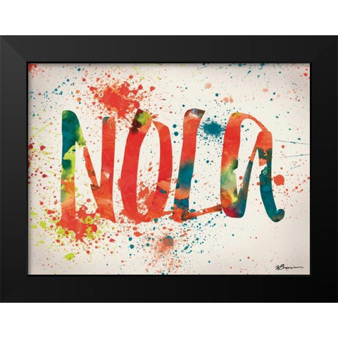NOLA Watercolor Black Modern Wood Framed Art Print by Brown, Victoria