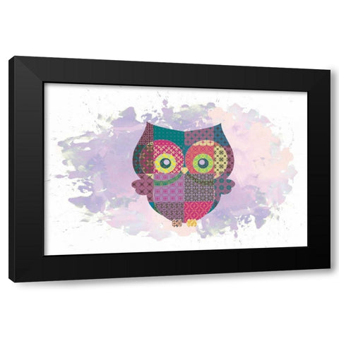 Owl Black Modern Wood Framed Art Print by Brown,Victoria