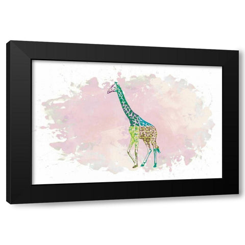 Giraffe Black Modern Wood Framed Art Print by Brown,Victoria