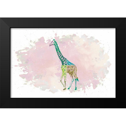 Giraffe Black Modern Wood Framed Art Print by Brown,Victoria