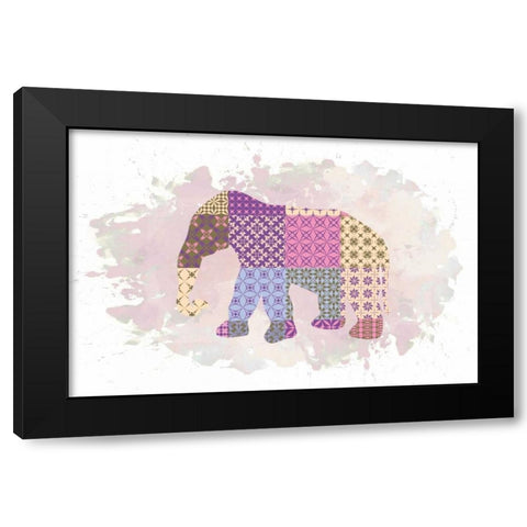 Elephant Black Modern Wood Framed Art Print by Brown,Victoria