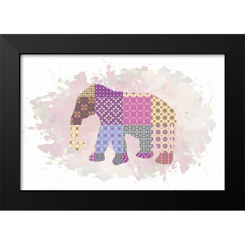 Elephant Black Modern Wood Framed Art Print by Brown,Victoria