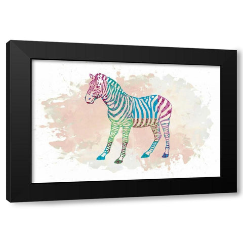 Zebra Black Modern Wood Framed Art Print by Brown,Victoria