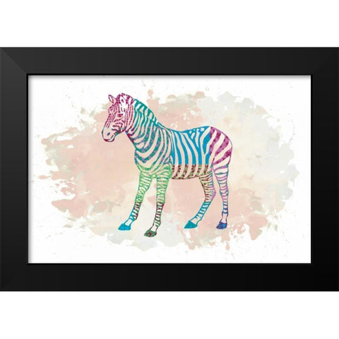 Zebra Black Modern Wood Framed Art Print by Brown,Victoria
