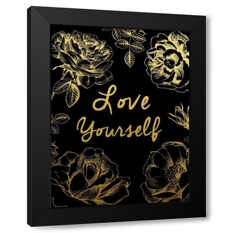 Love Yourself Black Modern Wood Framed Art Print with Double Matting by Brown,Victoria