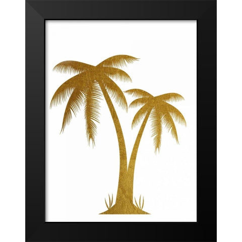 Golden Palm Black Modern Wood Framed Art Print by Brown,Victoria