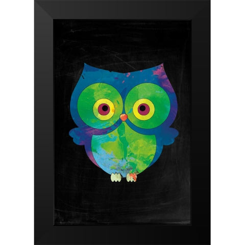Owl Black Modern Wood Framed Art Print by Brown,Victoria