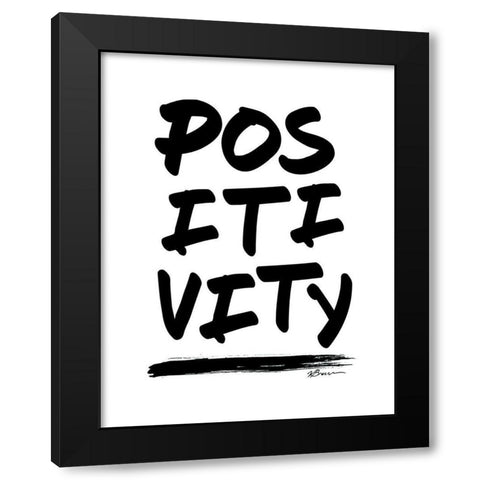 Positivity Black Modern Wood Framed Art Print with Double Matting by Brown, Victoria