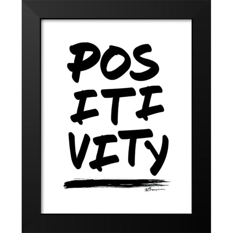 Positivity Black Modern Wood Framed Art Print by Brown, Victoria