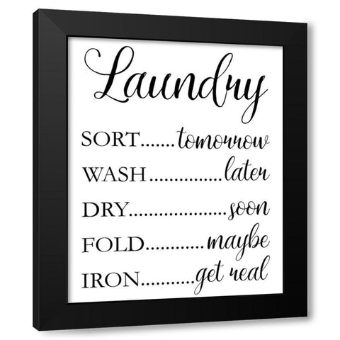 Laundry Words 1 Black Modern Wood Framed Art Print with Double Matting by Brown, Victoria
