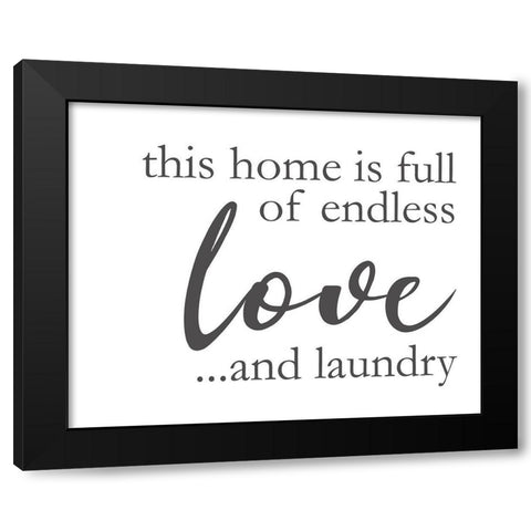Laundry Words 2 Black Modern Wood Framed Art Print by Brown, Victoria