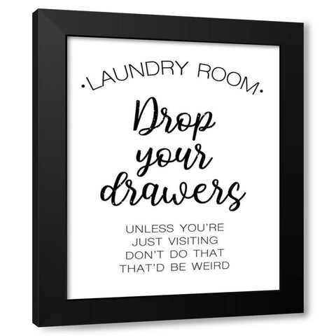 Laundry Words 4 Black Modern Wood Framed Art Print with Double Matting by Brown, Victoria