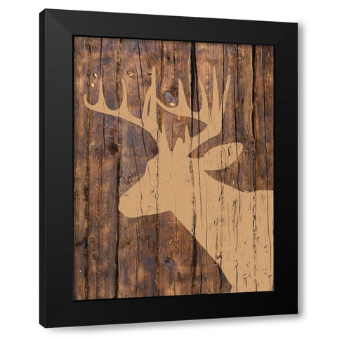 Wooden Deer Black Modern Wood Framed Art Print by Brown, Victoria