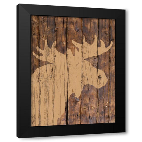 Wooden Moose Black Modern Wood Framed Art Print by Brown, Victoria