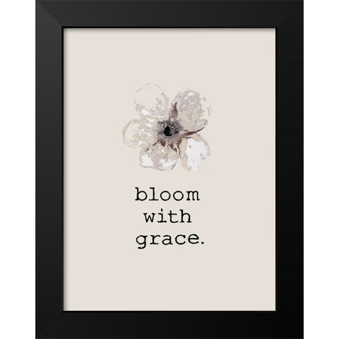 Bloom Grace Black Modern Wood Framed Art Print by Brown, Victoria