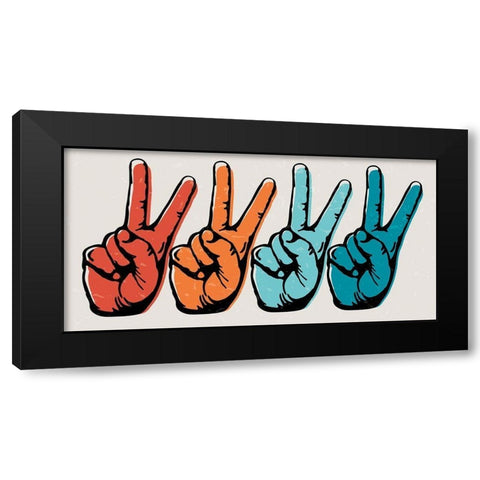 Retro Peace Black Modern Wood Framed Art Print with Double Matting by Brown, Denise
